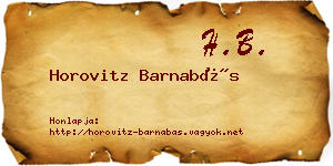 Horovitz Barnabás névjegykártya